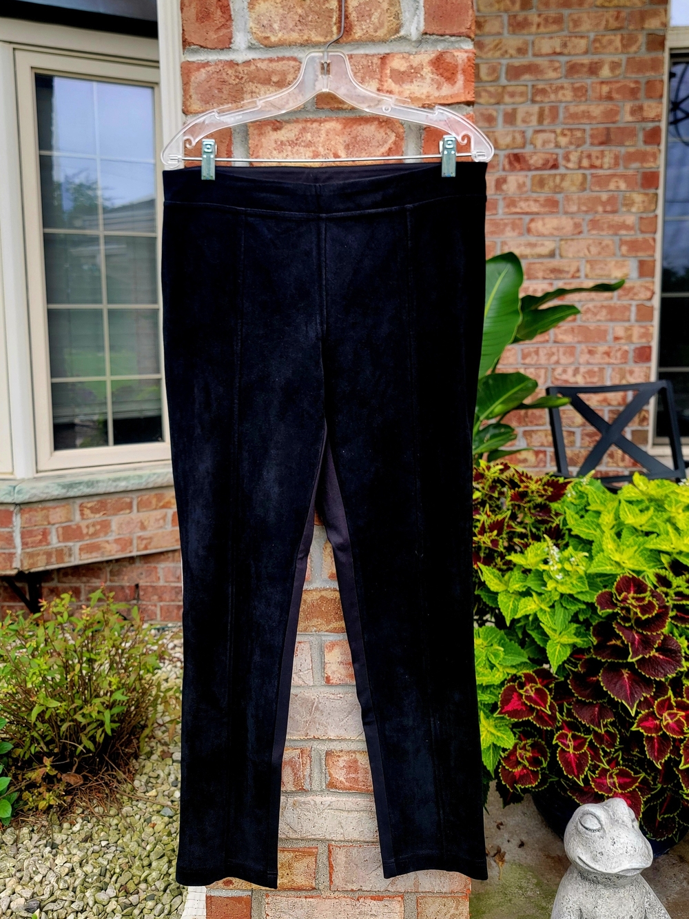 Women's Calvin Klein Black Suede- Like Slim Ponte Pull-On Pants